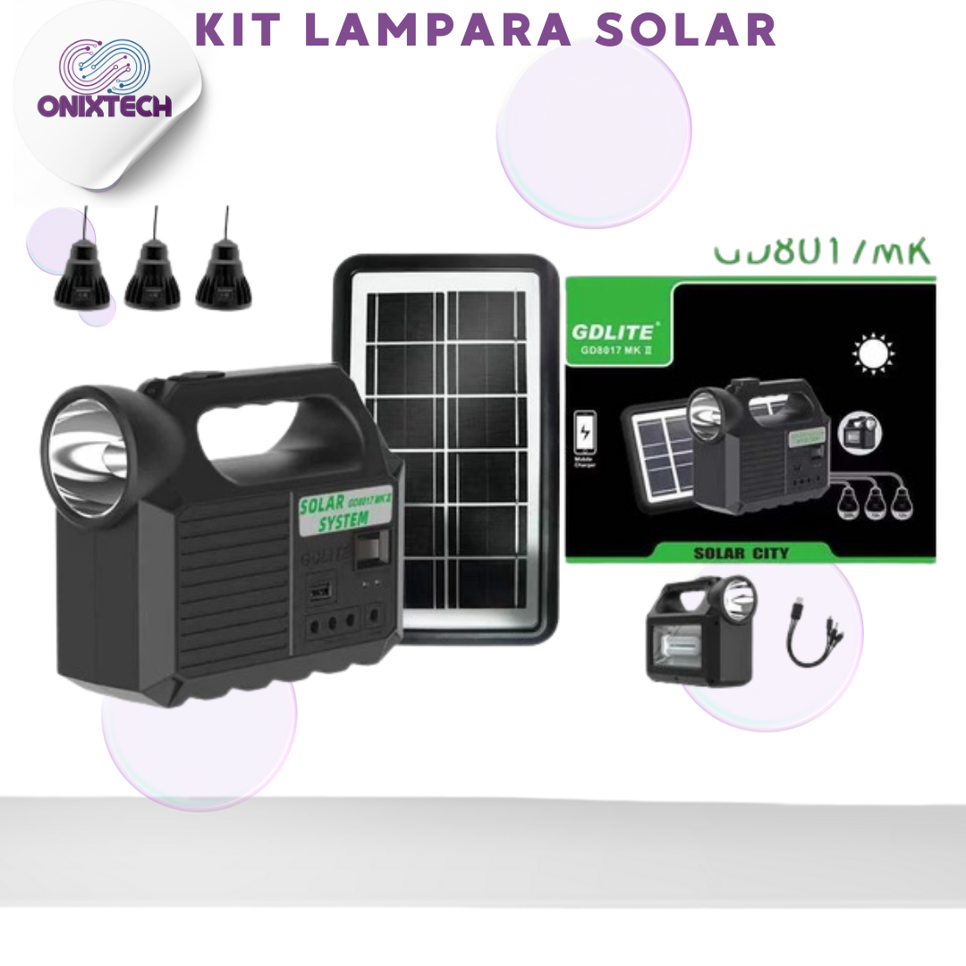 KIT LAMPARA SOLAR Y BOMBILLO